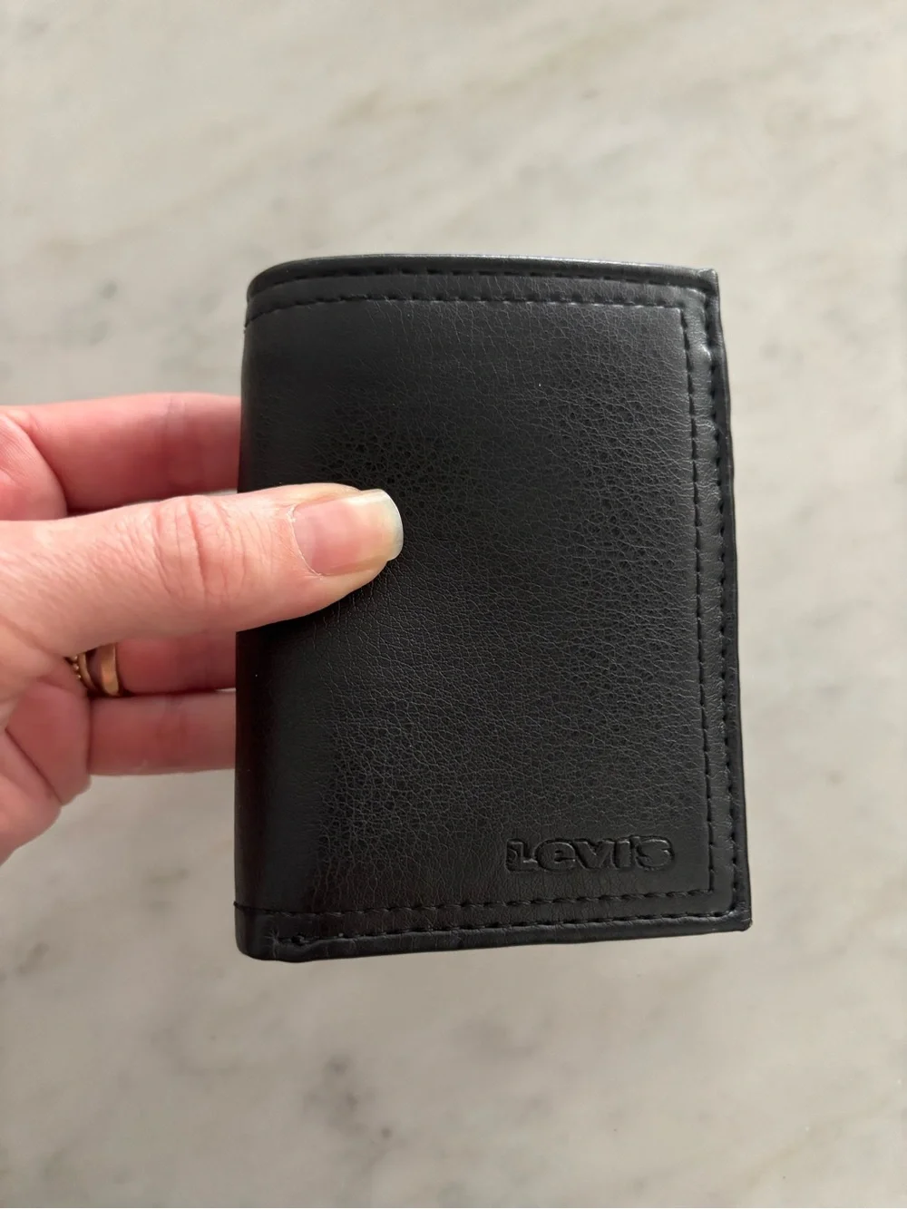 Levi's Black Leather Trifold Wallet